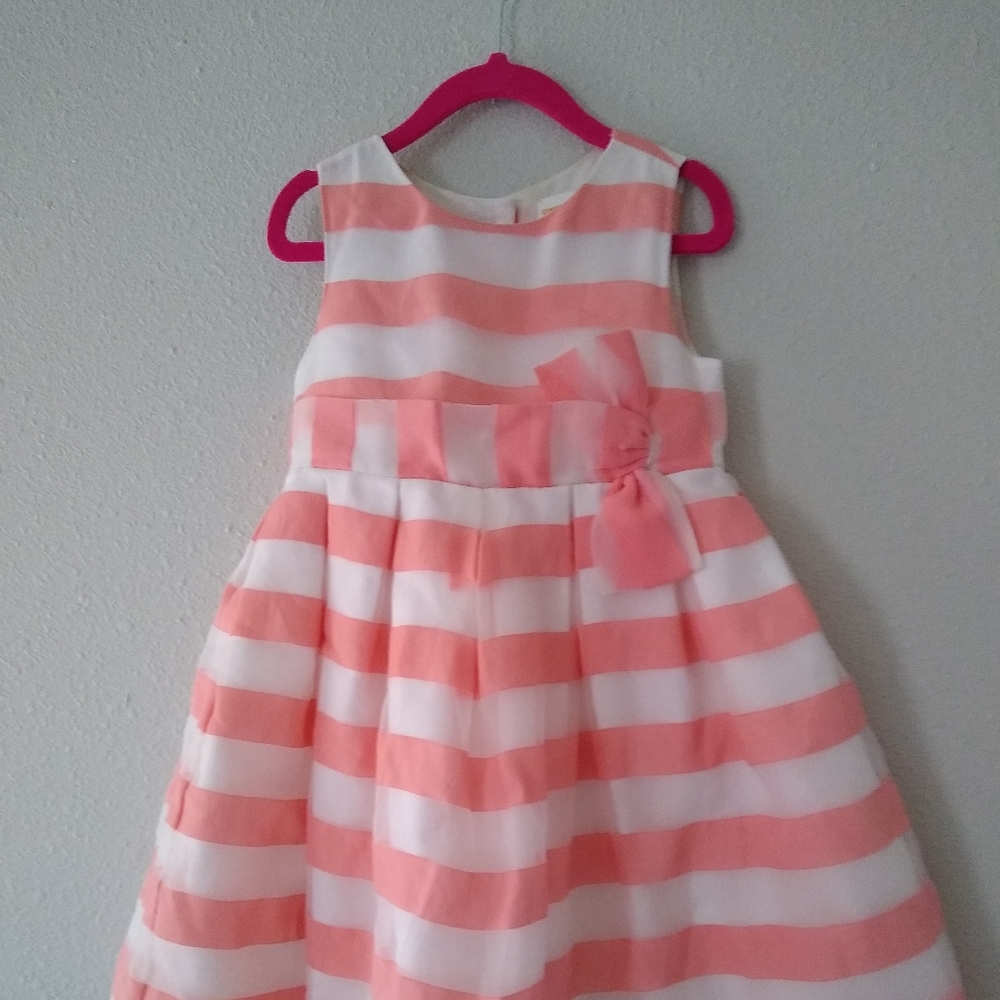 Striped Peach/white Dress